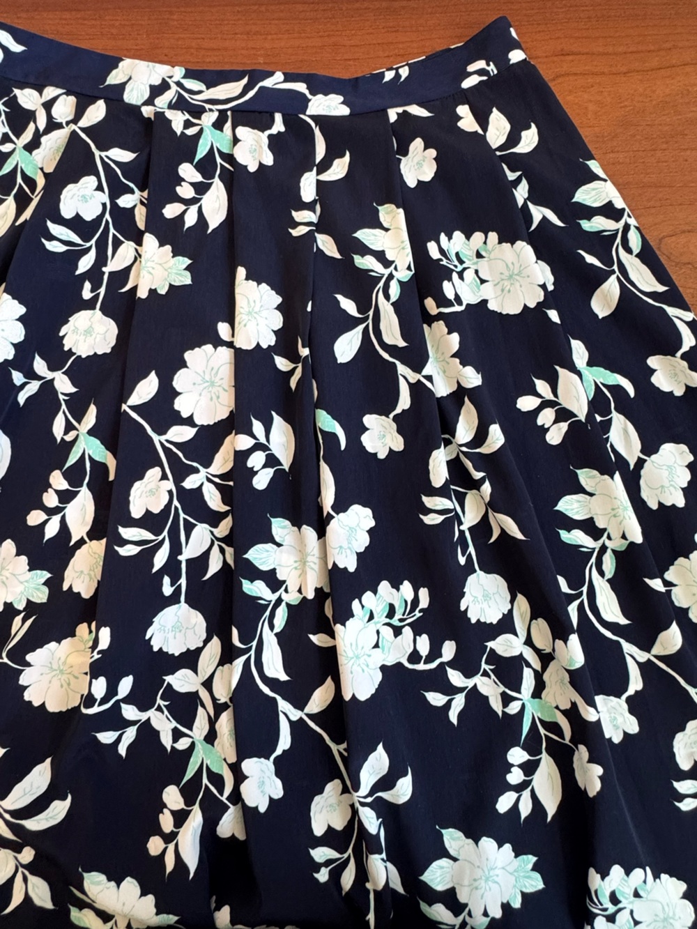 painted threads Black Maxi Skirt with White Floral Print | Size M - Picture 6 of 6